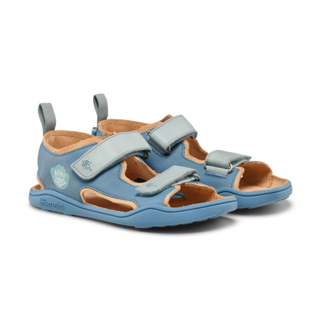 Affenzahn Sandale Leder Airy Hai Blau